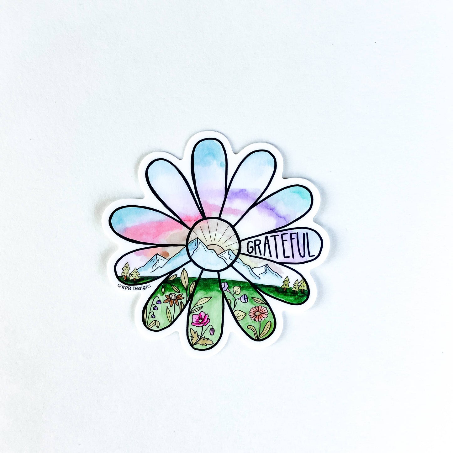 Flower Mountains Sticker