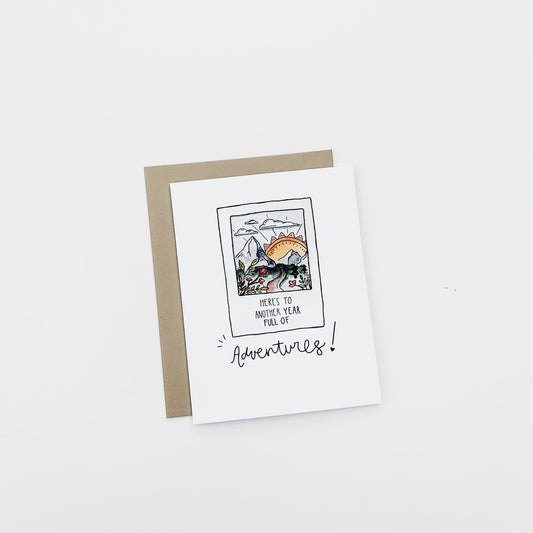 Greeting Cards A Year of Adventures Greeting Card - Paws Enrich Plan - Dog, Puppy, Nature & Adventure Inspired Stationery