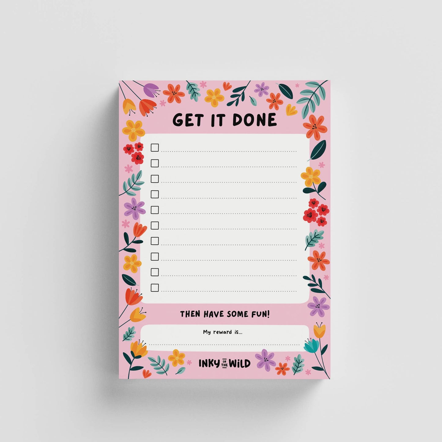 Floral Get It Done Notepad A6