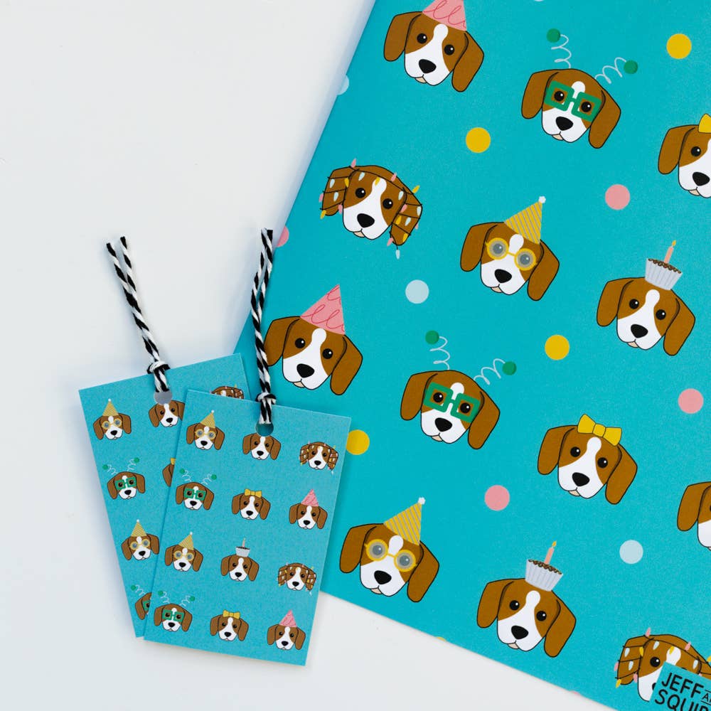 Dog Party Wrapping Paper & Gift Tags