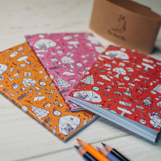 Mini Jotters Mini Adventure Notebook Set - A6 - Paws Enrich Plan - Dog, Puppy, Nature & Adventure Inspired Stationery