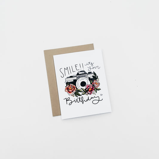Greeting Cards Camera Birthday Card - Paws Enrich Plan - Dog, Puppy, Nature & Adventure Inspired Stationery